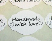 Handmade With Love Frame White Matte Die Cut Stickers Labels - Set of 171