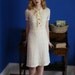 Vintage 1930s Ivory & Cherry Red Lacey Ruffle Front Dress