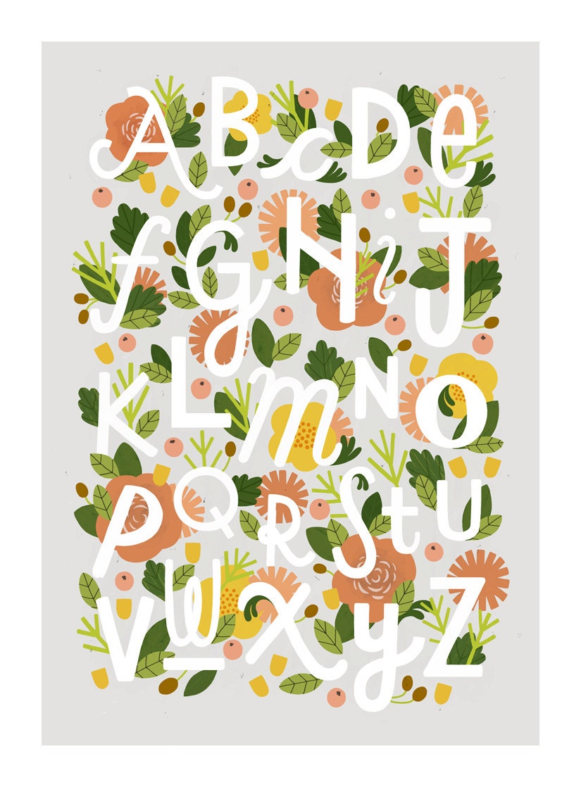 A3 Floral Alphabet print