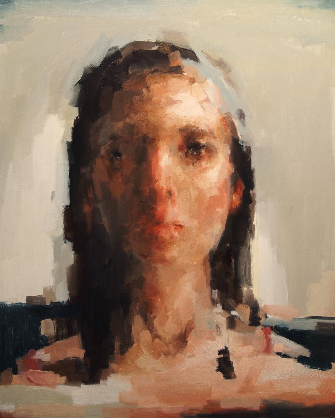 With the Sea, extra large Giclee poster print of original oil painting