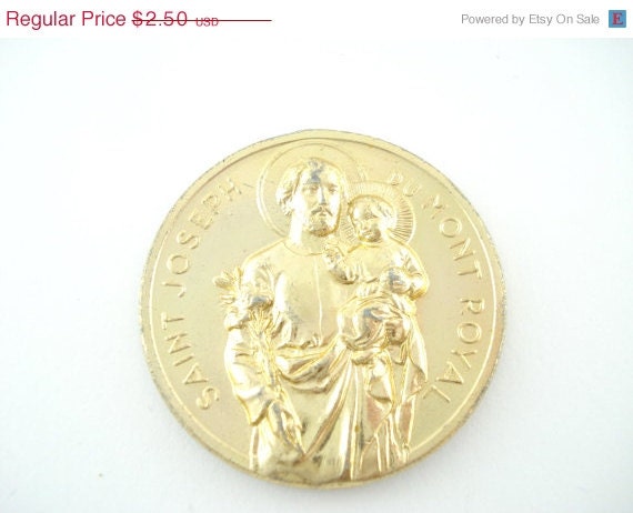 On Sale 25% Off LARGE Vintage Saint Joseph Oratoire Mont-Royal Catholic Souvenir Coin - Oratory of Mount Royal Medal - KK49