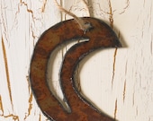 Reclaimed Metal Moon Ornament