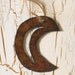 Reclaimed Metal Moon Ornament