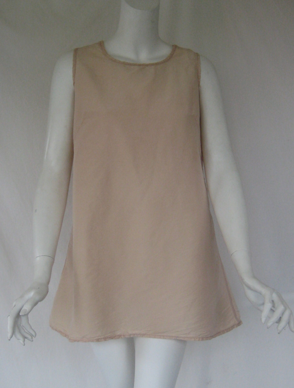 vtg j morgan puett 1980s raw silk sleeveless smock top bee label