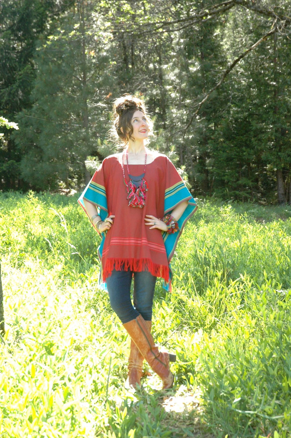 Ethnic Poncho... Boho Gypsy Top... SEASON in the SUN (m/l)