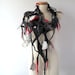 Felted Necklace grey black red gift under 50 long