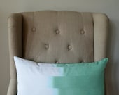 Kelly Green Dip Dyed Stripe KIdney Pillow - 12"x21"