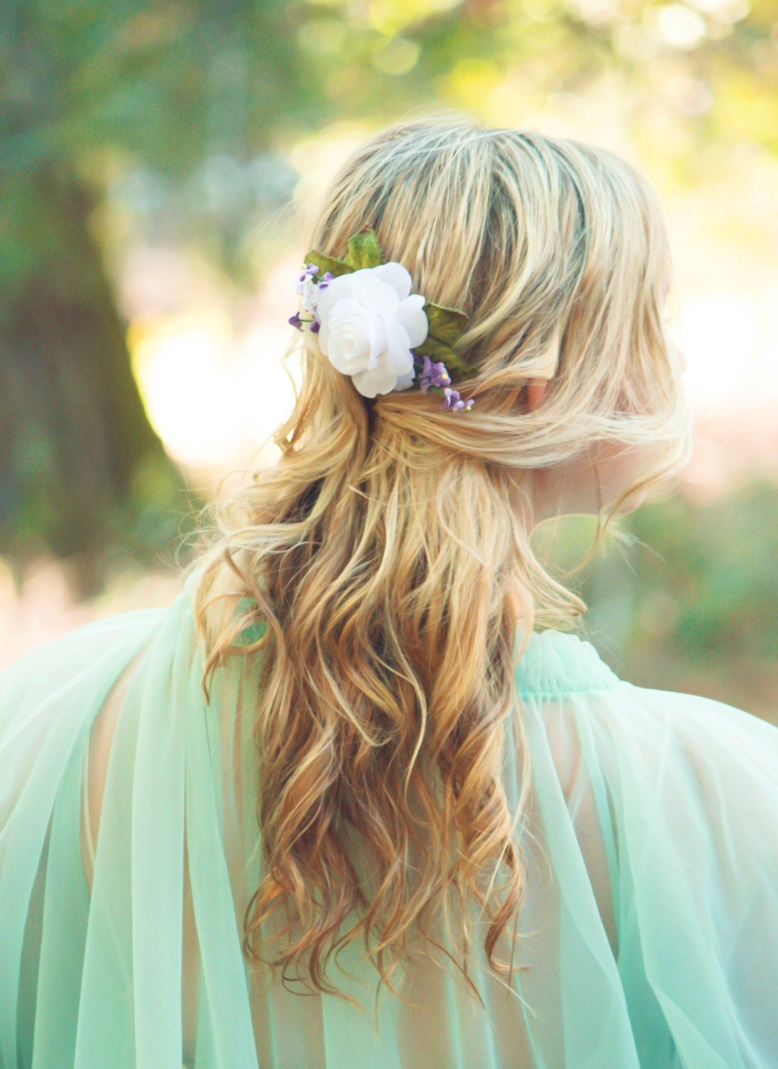 white rose wedding flower bridal hair accessory