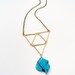 Brass Triangles and Turquoise Pendant Necklace