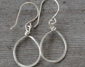 HAND FORGED STERLING Silver Small Loop Earrings