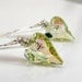 Swarovski Luminous Green Crystal Heart Earrings, Sterling Silver Wrapped Handmade Earrings