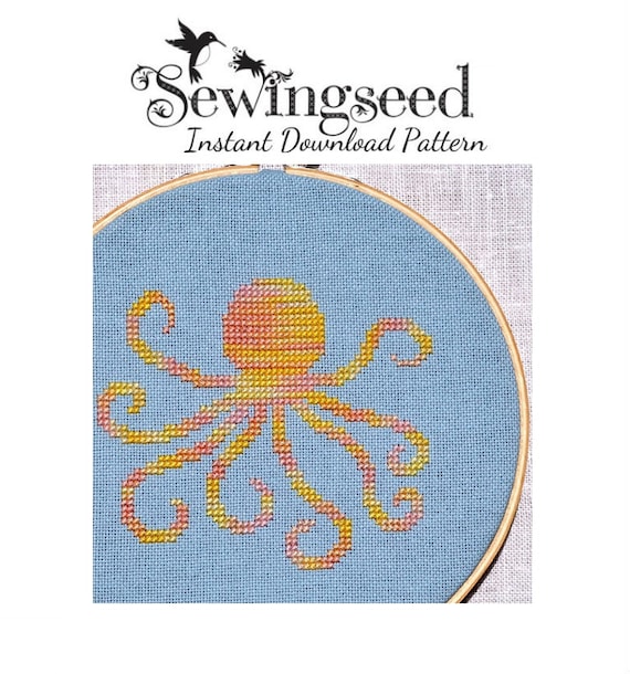 INSTANT DOWNLOAD Octopus Cross Stitch Pattern
