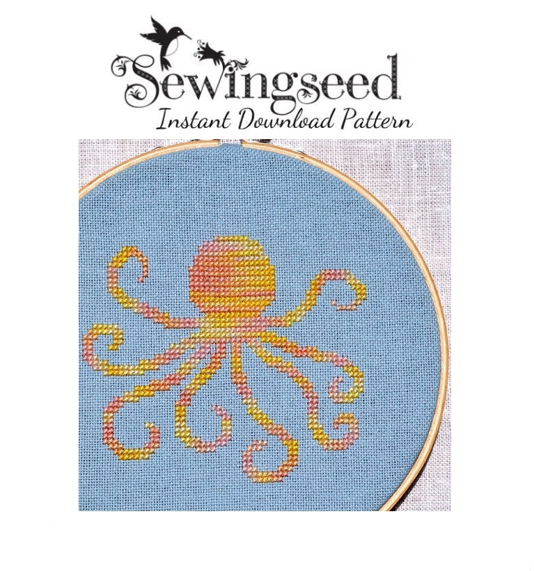 INSTANT DOWNLOAD Octopus Cross Stitch Pattern