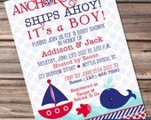 Printable Baby Shower Invitation- Its A Boy Nautical Design Il_170x135