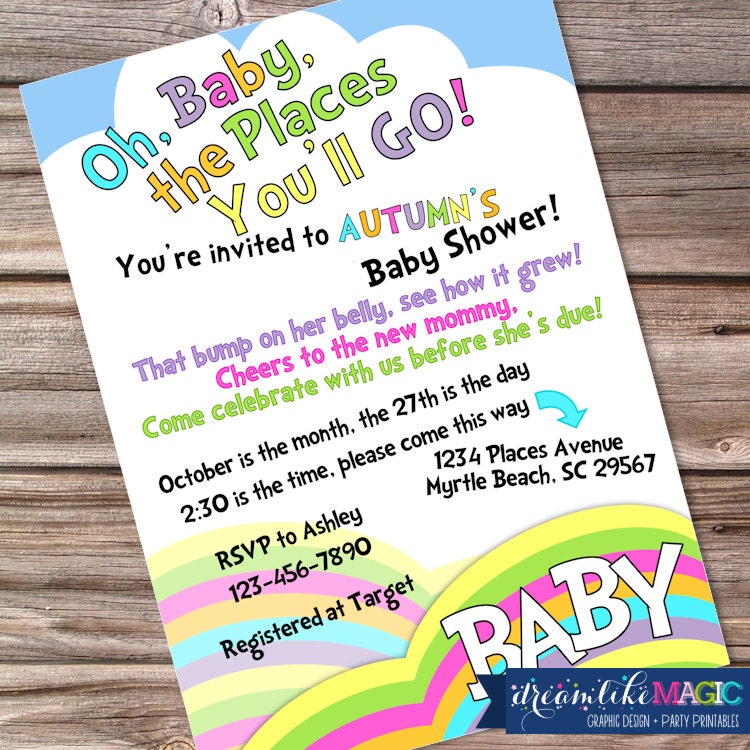 Printable Baby Shower Invitation- Oh The Places You'll Go Il_170x135