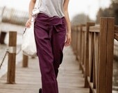 Graceful Casual Wide leg Long Linen Pants(more colour and size choice)