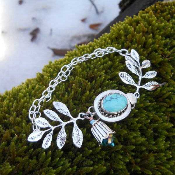 Woodland Branches Bracelet w/ Turquoise Clasp
