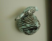 Hand built, pinch pot,  glazed ceramic, Bird, art, wall sculpture