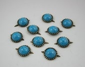 10 pcs.Blue Turquoise Round Studs Spots Punk Rock Decorations Findings 17 mm. WYS17