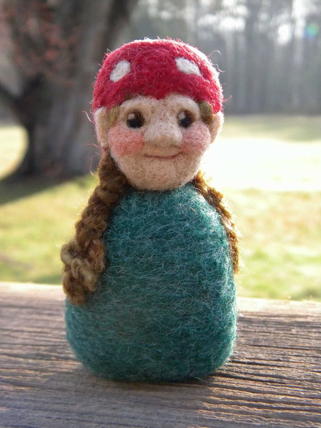 Mrs. A. Gnome- Needle Felted Gnome Figure