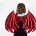 Red Textured Metallic Dragon Wings, Gold pair of wings donated to child in chemo with purchase,  wire free, kids dress up wings, photo prop