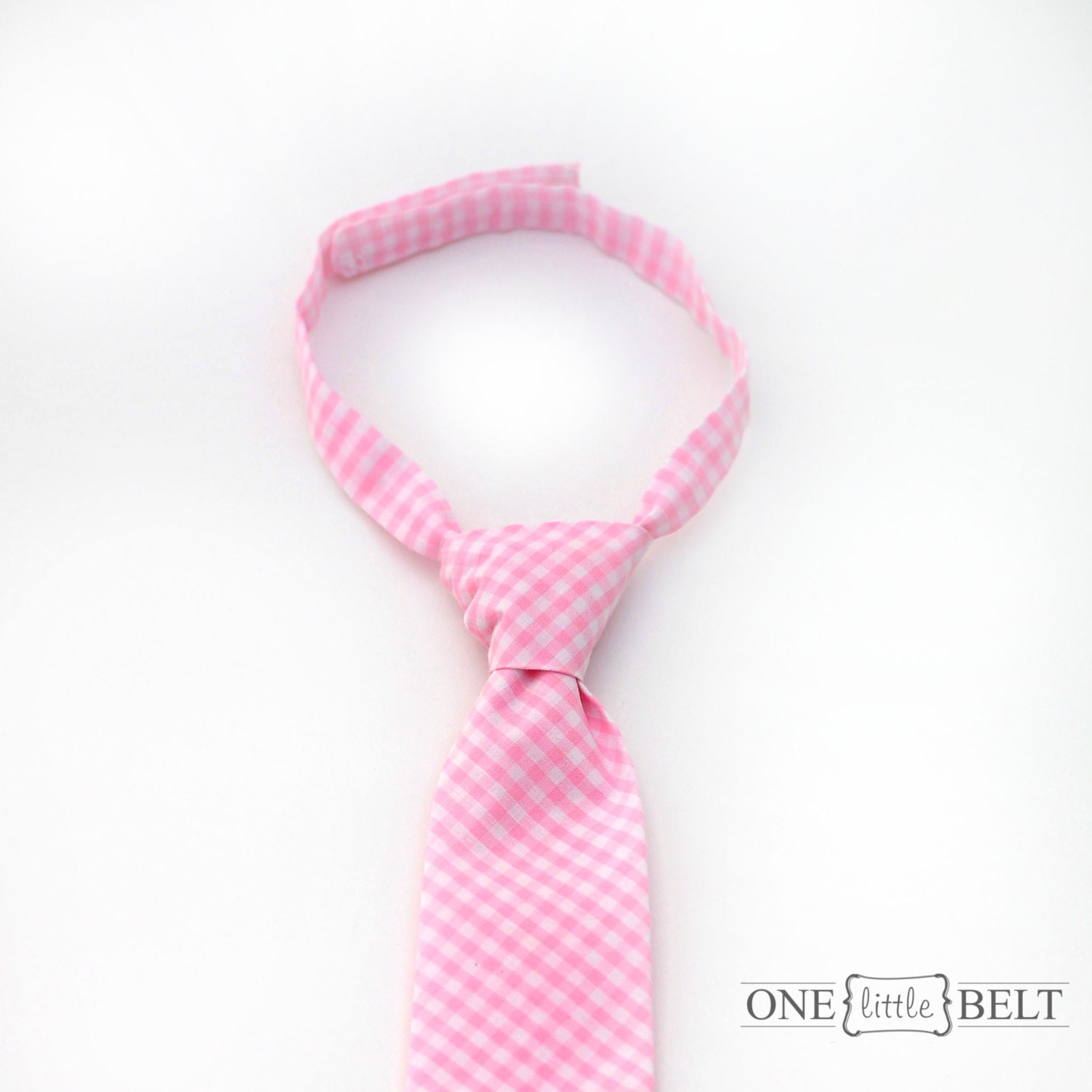 Baby, Toddler and Boys Necktie- Pink Gingham Newborn-7 years
