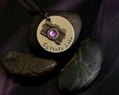 Spring SALE - Camera Handstamped Personalized Necklace - Photographer Gift - Photography