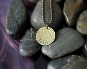 Spring SALE - Simple Bronze Guy Necklace - For Him - Textured - Rustic - Rough Ball Chain - Antiqued Brass