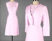 Vintage 1960s Dress . SYLVIA ANN . Pink 2-pc Set . 3043