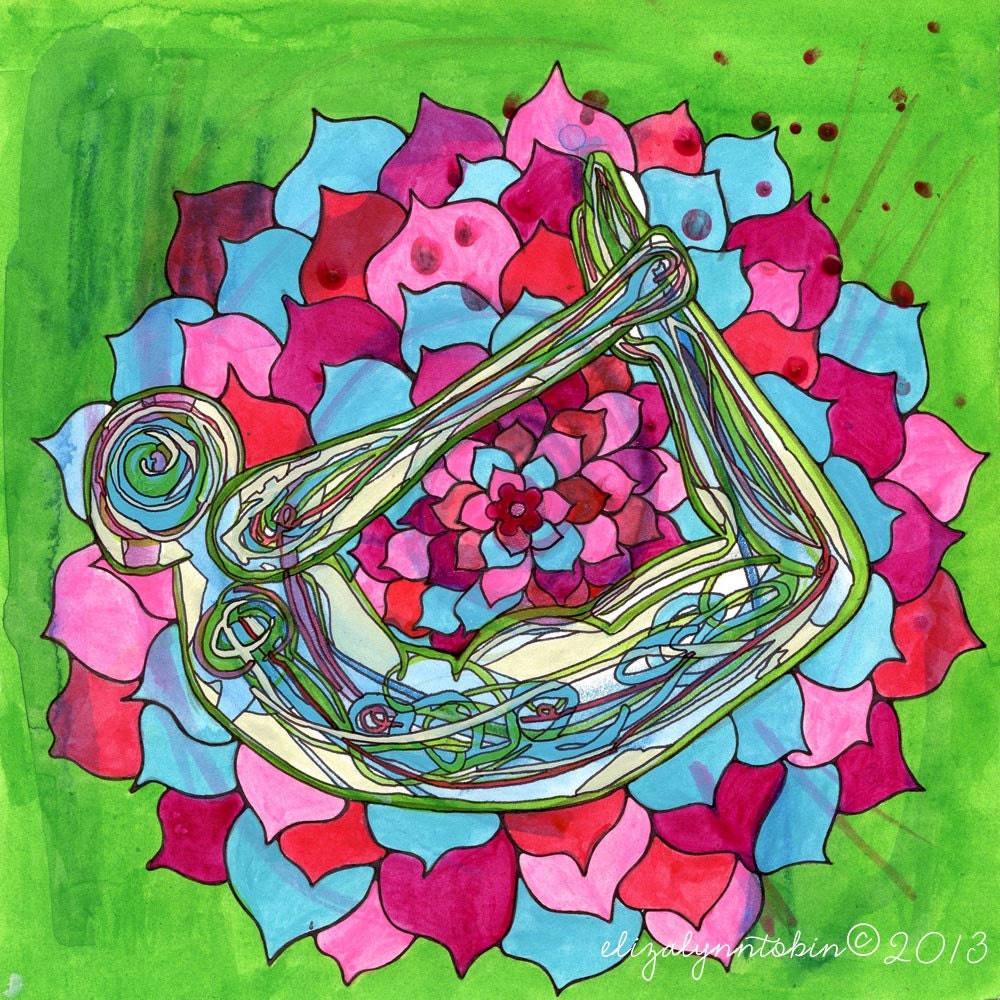 Yoga Art Thousand Petals (6x6 Fine Art Print)
