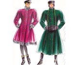 1980s Vintage Sewing Pattern Burda 5836 Military style Overcoat UNCUT FF Multi Sized Size 8 10 12 14 16