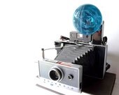 Vintage Polaroid Camera.  Land Camera. Automatic 100 model. Accordian Collapsible with case. Retro Collectible
