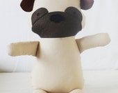 Pug Dog Sewing Pattern Puppy Softie Plush Toy Cloth Doll Pattern PDF