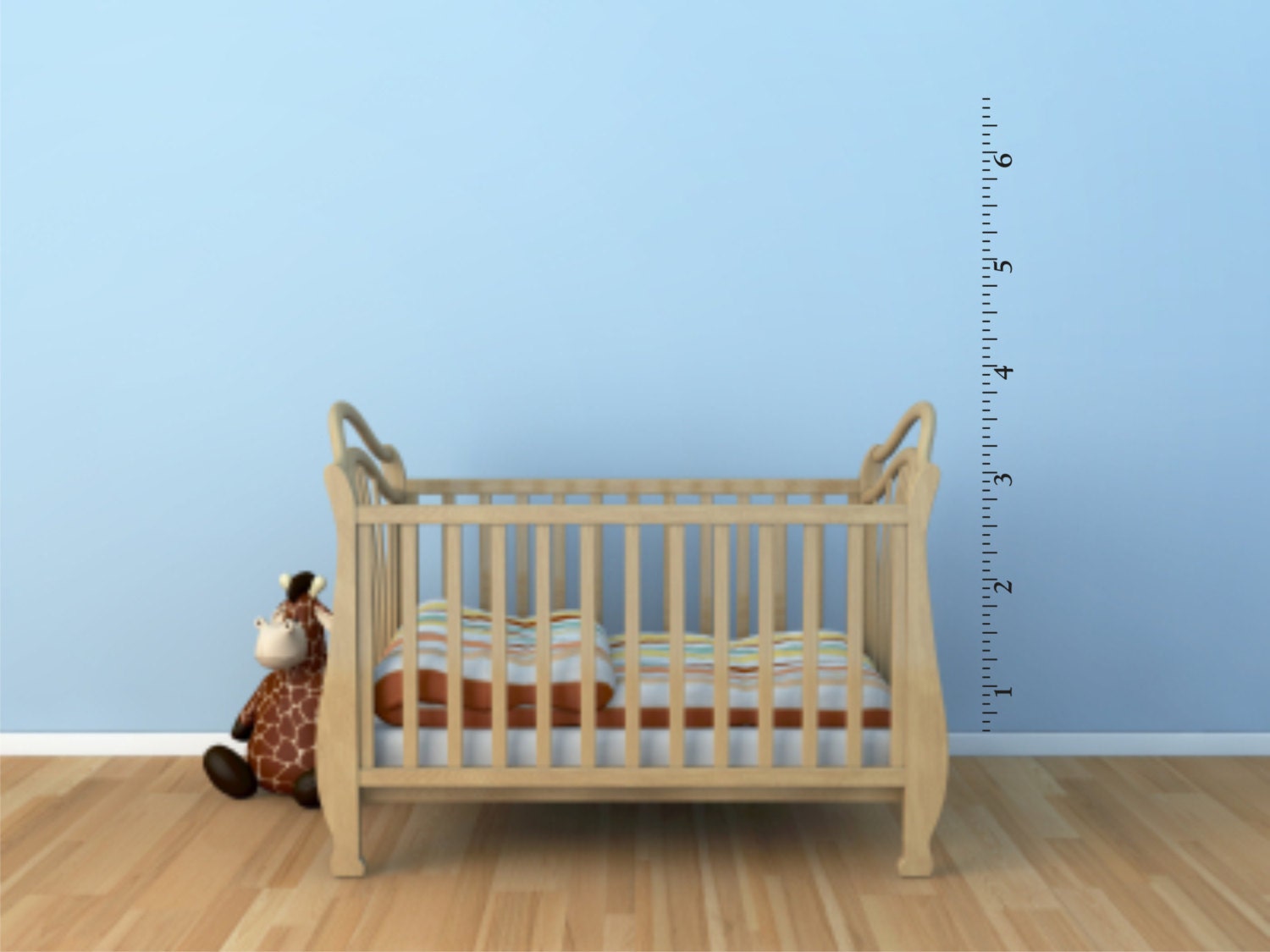 Ruler Growth Chart Vinyl Wall Decal - Nursery Growth Chart Vinyl Wall Decal - Child's Room Growth Chart Vinyl Wall Decal