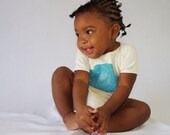 Turquoise Rose Organic Baby Onesie