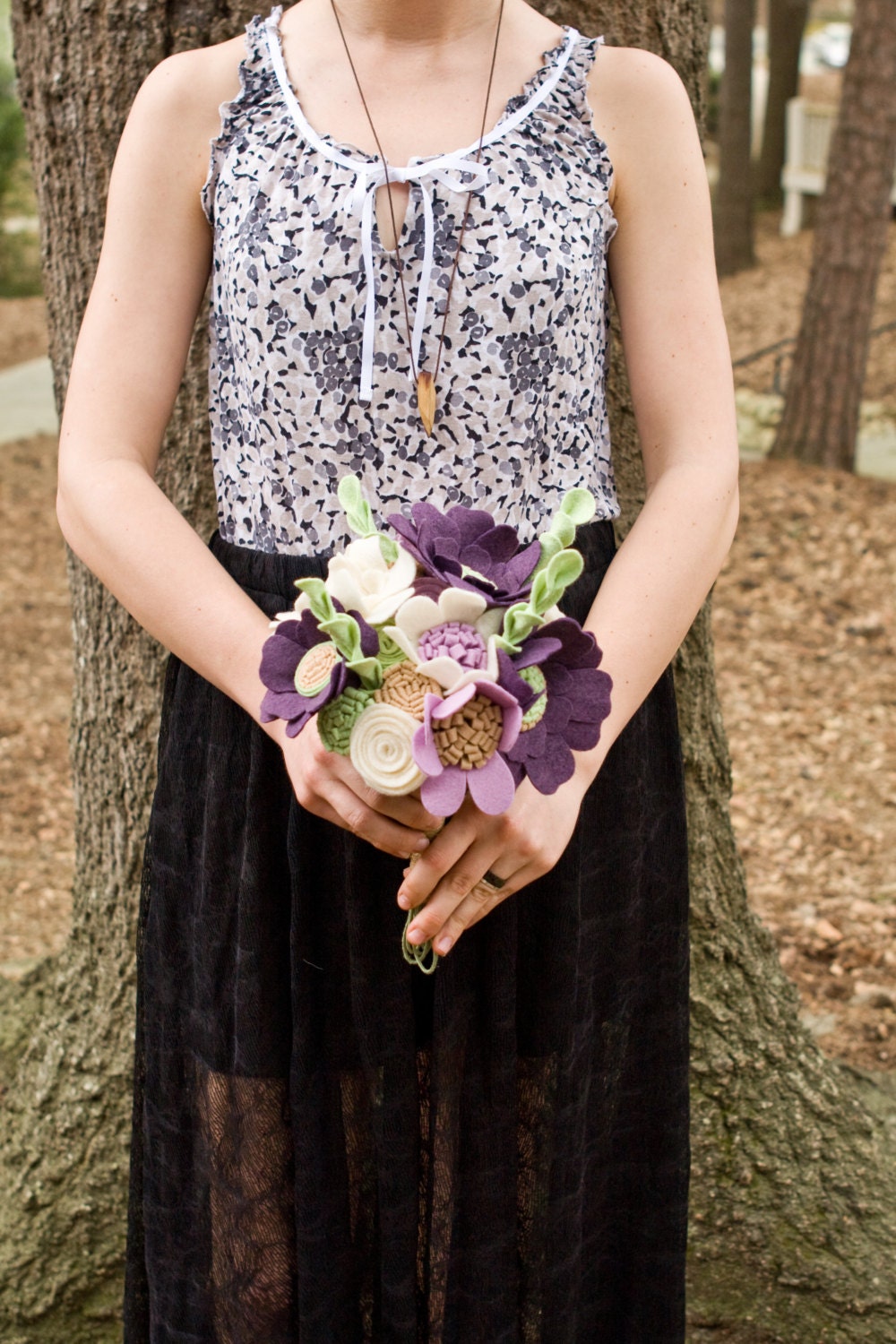 Wedding Bouquet - Felt Flower -Purple Bouquet - Custom -