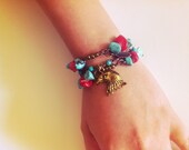Turquoise Wrap Bracelet, Eagle Wrap Bracelet, Beaded Bracelet, Festival Jewelry, 3 in 1 Jewelry, Turquoise Anklet