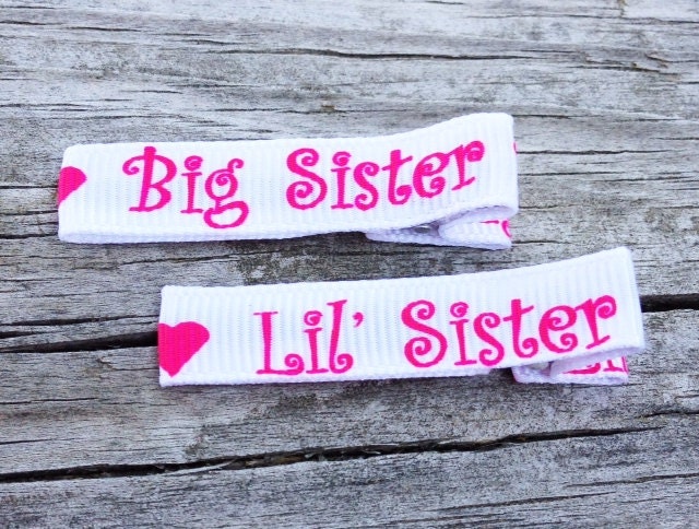 Big Sister and Little Sister Hair Clip Set - Toddler Hair Clips - Girls Hair Accessories - Sister Hair Bows... Free Shipping Promo