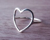 Sterling Silver Heart Ring - Open Heart