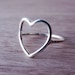 Sterling Silver Heart Ring - Open Heart