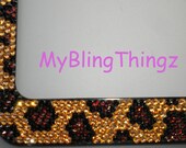 LEOPARD Design Crystal Diamond Rhinestone License Plate Frame Handmade using 100% Swarovski Elements
