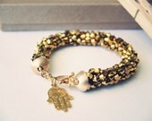 Braided Swarovsky Crystal Bracelet - Gold