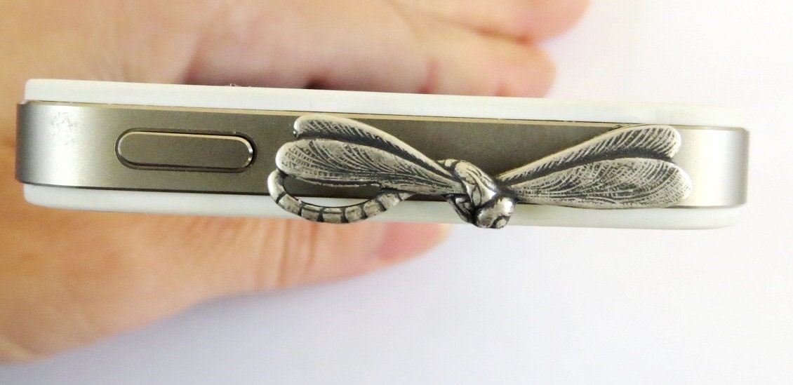 Dragonfly iPhone & Cell Phone Dust Plug- Universal Anti-Dust Plug For Headphone Jack- Cellphone Accessories- Silver- Mothers Day Gift