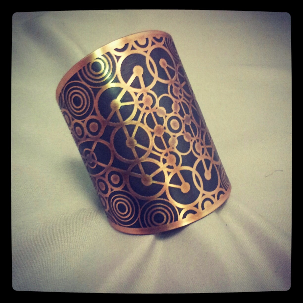 copper crop circle cuff
