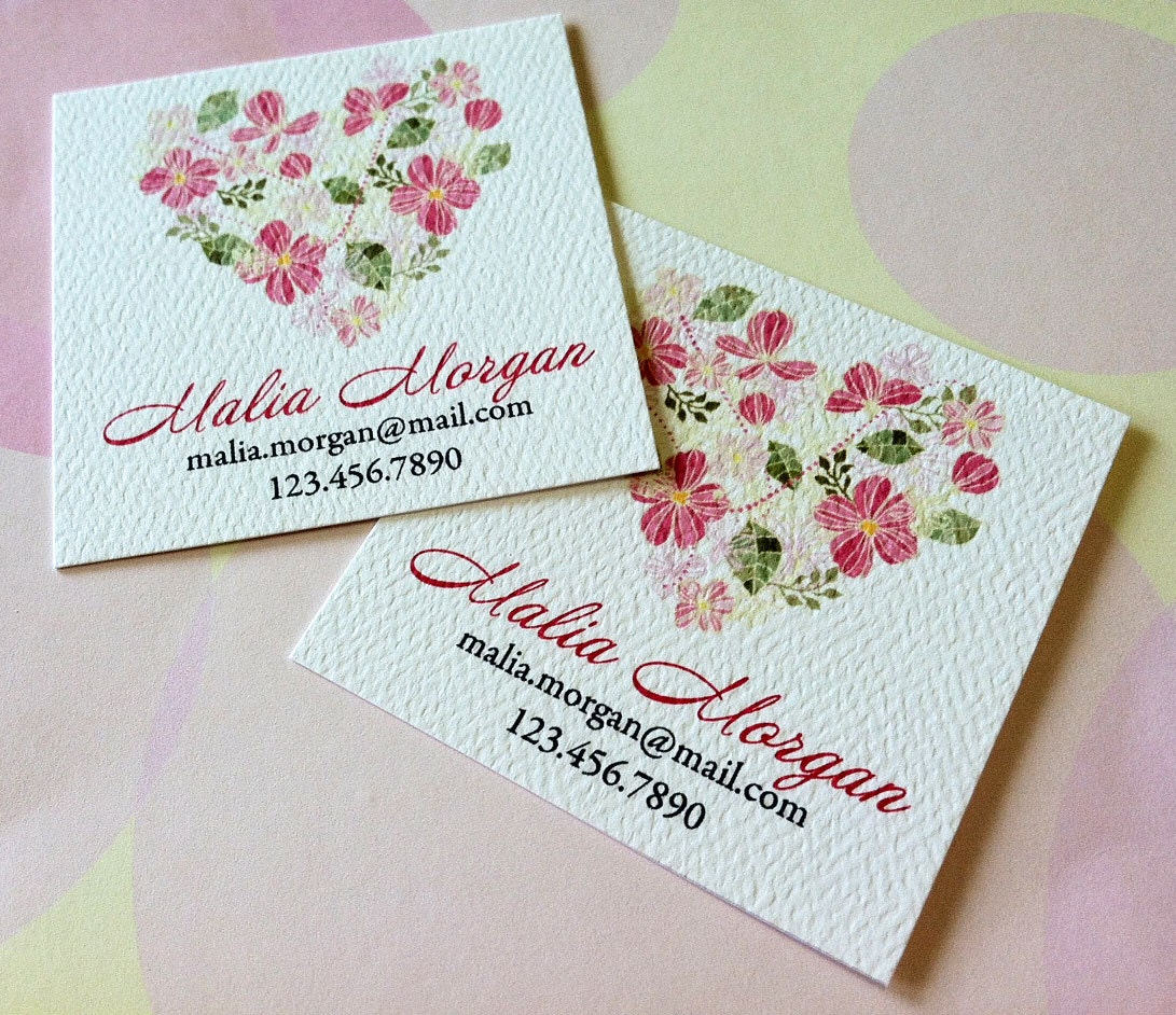 Personalized Floral Business Cards Calling Cards - Set of 48