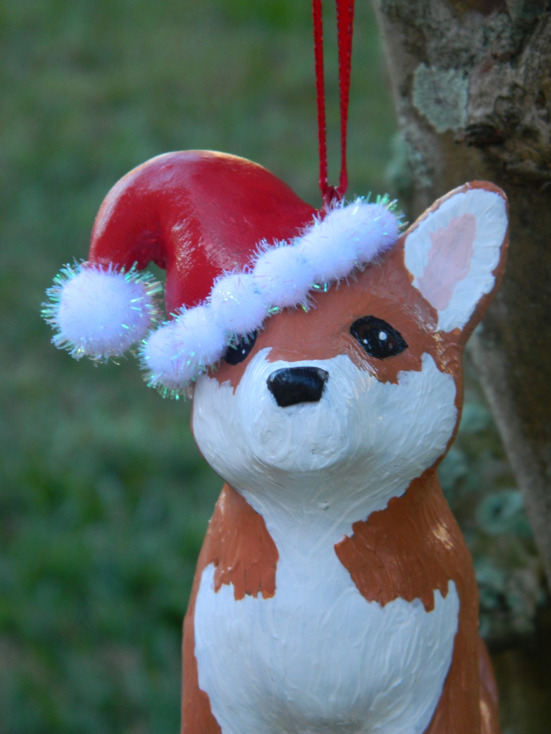 Custom Santa Hat Sporting Pet Portrait Ornament