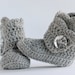 Light Grey Sparkle Infant Crochet Scallop Wrap Boots- Choose your Size