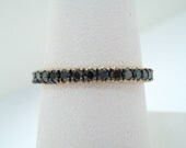 0.80 Carat  Wedding & Anniversary Eternity Black Diamond Stackable Band 14K Yellow Gold handmade
