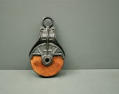 Antique Pulley - Cast Iron and Wood Wheel Pulley