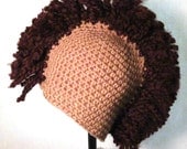 Mohawk Hat in Tan and Brown Cap Skater Boy Party Rave